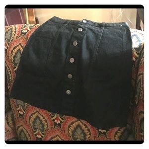 Black denim skirt
